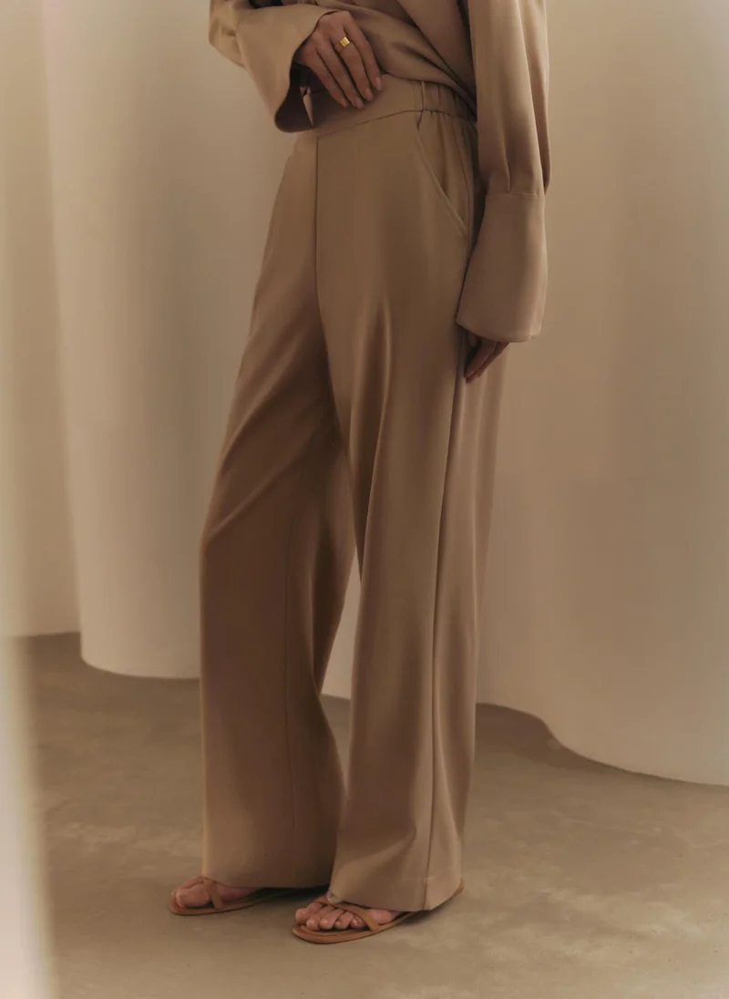 Lichi  Straight trousers with elasticated waistband for Women | Best Price UAE